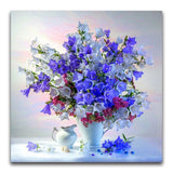 Broderie Diamant Bouquet de Fleurs Bleu
